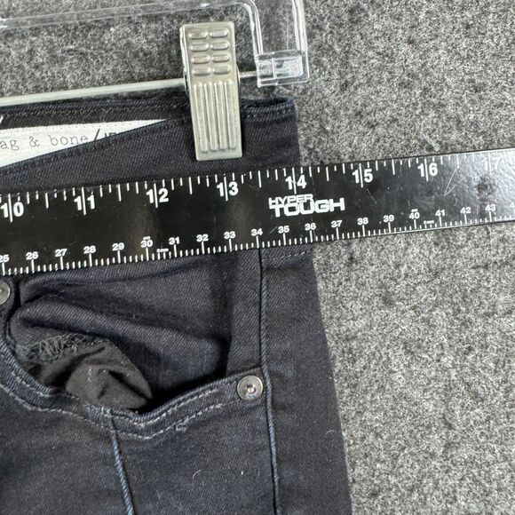 Rag & Bone Yuki Jeans Women's 26 Black Navy Coal Bar Skinny Stretch Slit - Picture 5 of 13